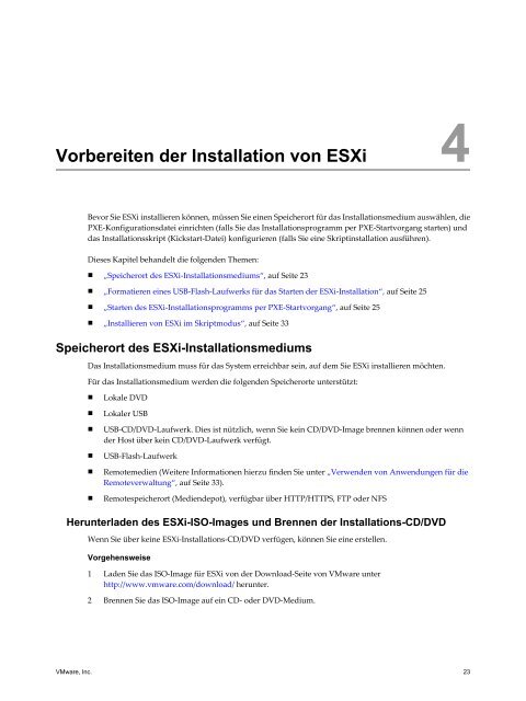 ESXi Installable und vCenter Server-Handbuch zur ... - VMware