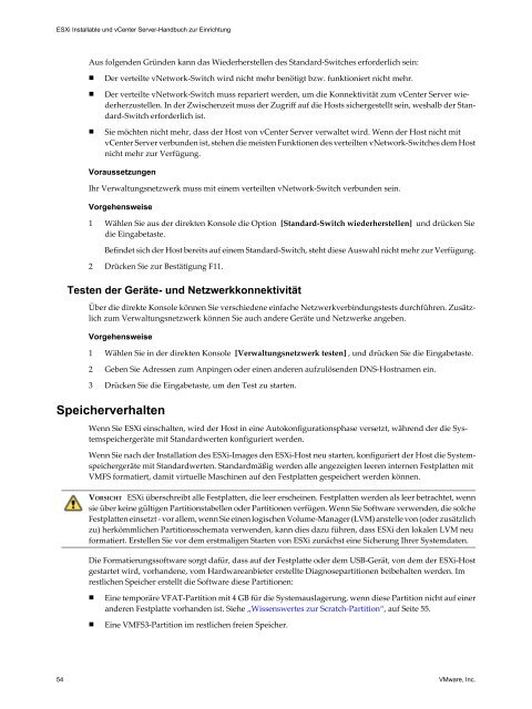 ESXi Installable und vCenter Server-Handbuch zur ... - VMware