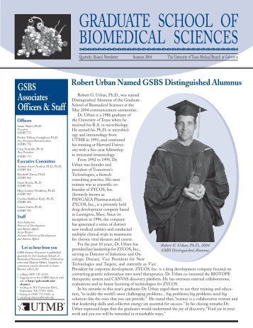 Summer2004 - The Graduate School of Biomedical Sciences ...