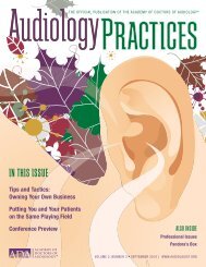 IN THIS ISSUE - Academy of Dispensing Audiologists