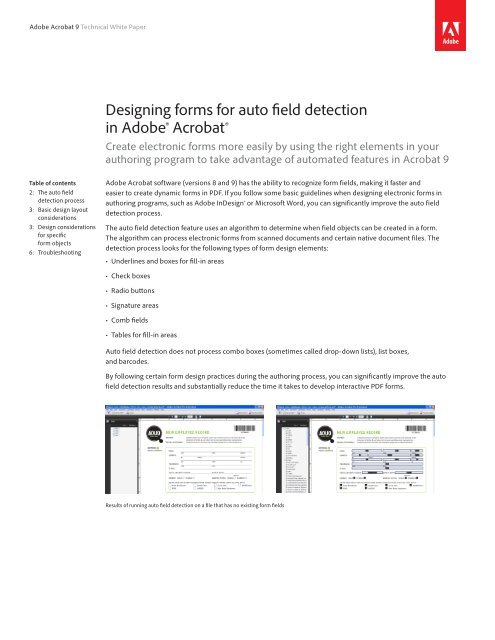 Designing forms for auto field detection in Adobe ... - Adobe Blogs