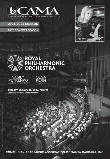 CAMA Presents the Royal Philharmonic Orchestra ⫽ Tuesday, January 11, 2022 ⫽ International Series at the Granada Theatre, Santa Barbara ⫽ 7:30PM