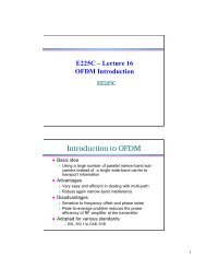 E225C -Lecture 16 OFDM Introduction