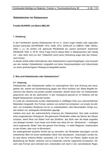 Giebelzeichen im Ostseeraum - Ernst-Moritz-Arndt-Universität ...