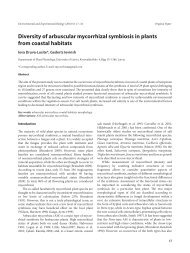 Diversity of arbuscular mycorrhizal symbiosis in plants from coastal ...