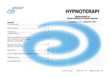 september 2007 - Dansk Selskab for Klinisk Hypnose