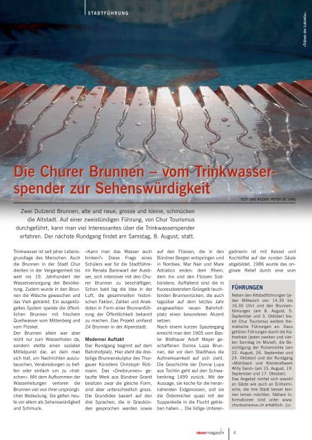 vom Trinkwasser- spender zur Sehenswürdigkeit ... - Churer Magazin