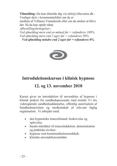 Oktober 2010 - Dansk Selskab for Klinisk Hypnose