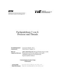 Fachpraktikum 2 von 6: Prozesse und Threads - ETH Zürich