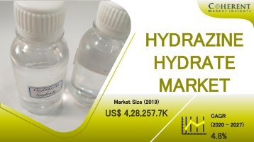 Hydrazine Hydrate Market to Be Driven At A US$ 6, 30,013.6 Thousand By 2027