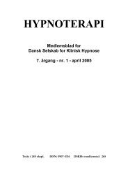 Formandsberetning 2005 - Dansk Selskab for Klinisk Hypnose