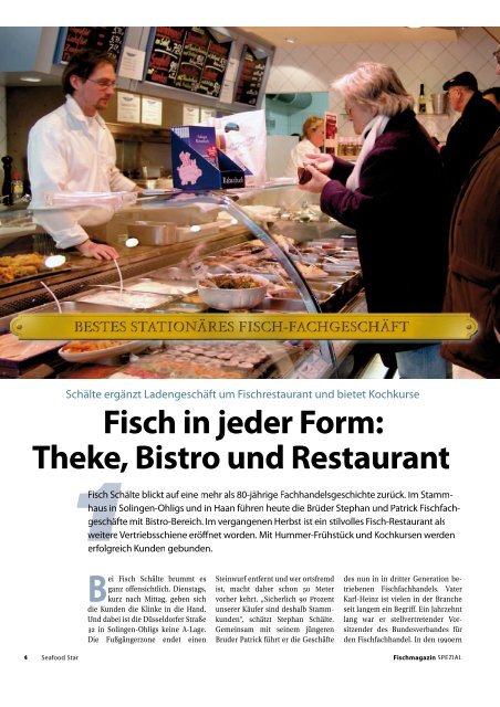 Fisch in jeder Form: Theke, Bistro und Restaurant - Schälte Fisch ...