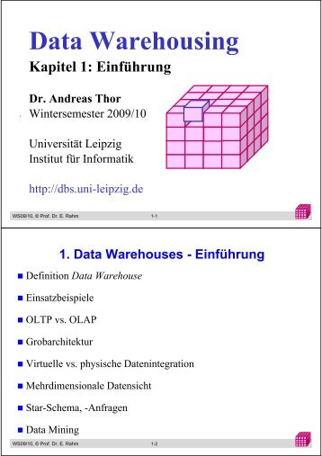 Data Warehouses - Abteilung Datenbanken Leipzig - Universität ...