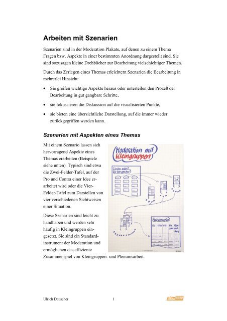 Arbeiten mit Szenarien - Planeasy