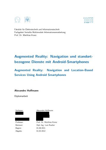 Augmented Reality: Navigation und standort- bezogene Dienste mit ...