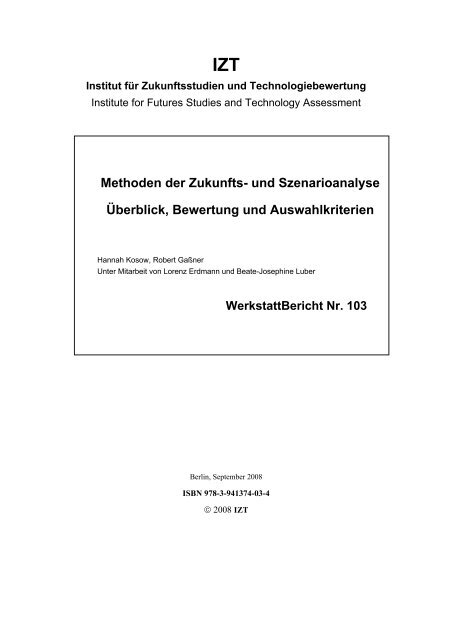 WB Methoden der Szenario-Analyse - IZT