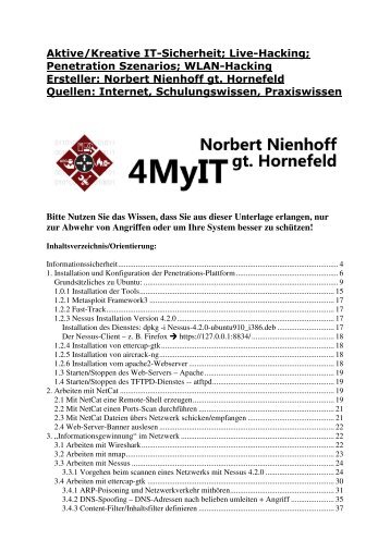 Penetration Szenarios; WLAN-Hacking Ersteller: Norbert Nienhoff gt ...