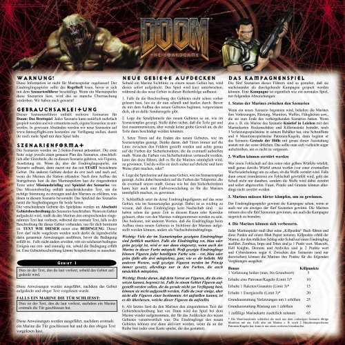 Doom: Das Brettspiel - Szenarios - deutsch