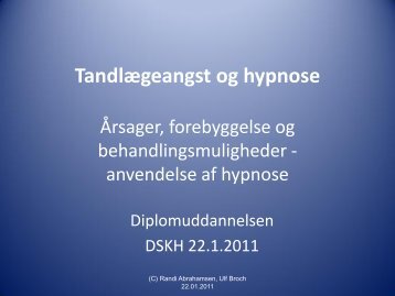 Tandlægeangst og hypnose