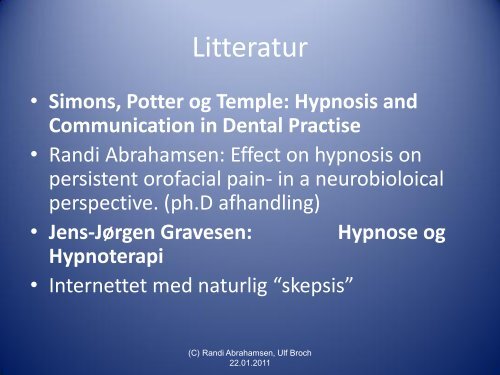Tandlægeangst og hypnose