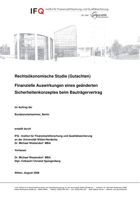 Rechtsökonomische Studie (Gutachten) - Bundesnotarkammer