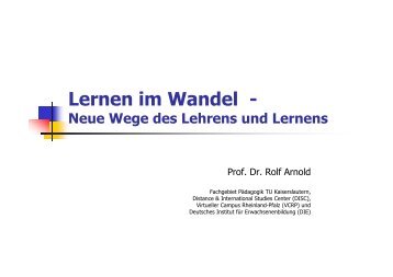 Neue Wege des Lehrens und Lernens - 9. wbv-Fachtagung ...