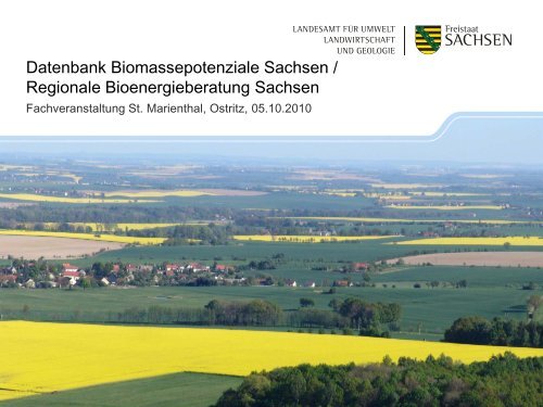 Datenbank Biomassepotenziale Sachsen / Regionale ...