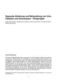 Separate Ableitung und Behandlung von Urin, Fäkalien und ...