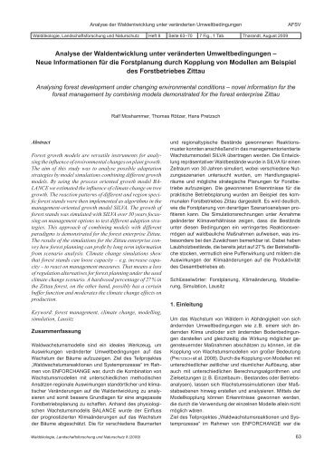 Analyse der Waldentwicklung unter veränderten Umweltbedingungen