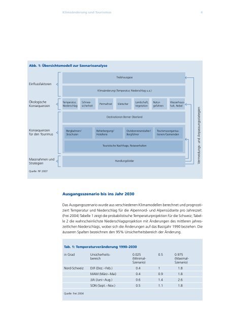 Klimaänderung und Tourismus Szenarienanalyse ... - Berggebiete.ch
