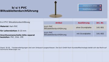 b/s/t PVC Blitzableiterdurchführung