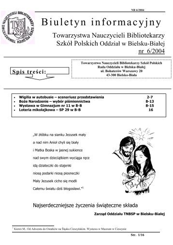 „Loteria mikołajkowa” w bibliotece szkolnej - TNBSP Bielsko-Biała