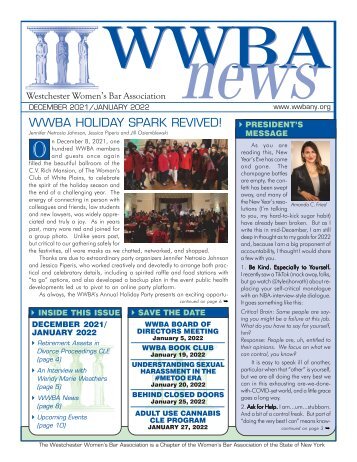 WWBA December 2021/January 2022 Newsletter 