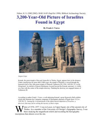 3200-Year-Old Picture of Israelites Found in Egypt