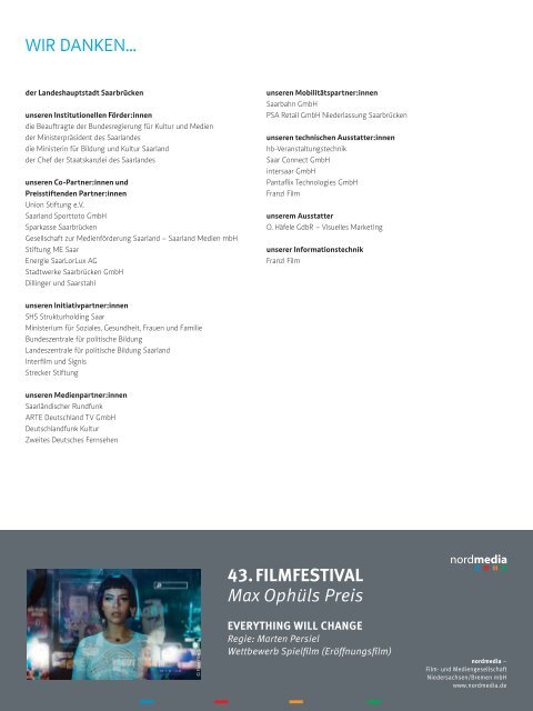 Programmheft des 43. Filmfestival Max Ophüls Preis 2022