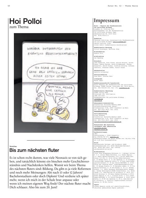 Magazin der Bundeszentrale für politische Bildung Frühling ... - Fluter