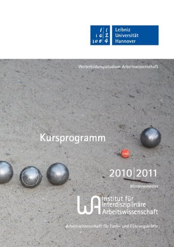 Kursprogramm Wintersemester 2010/2011 - Weiterbildungsstudium ...