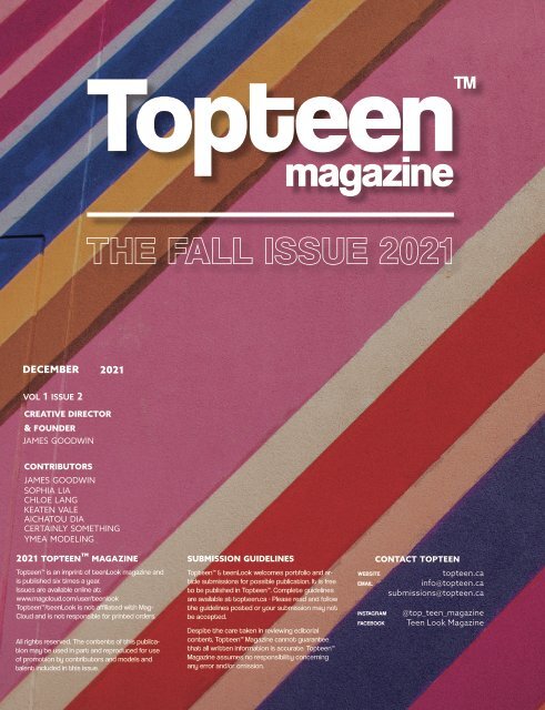 Topteen Fall Edition - Keaten Vale Cover