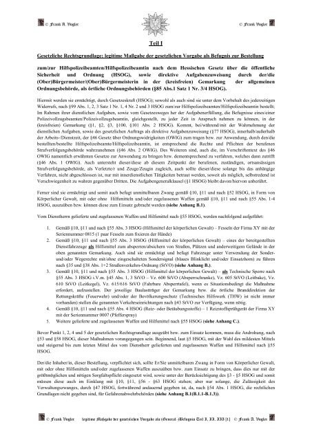 Teil I: Gesetzliche Rechtsgrundlage als Befugnis zur Bestellung