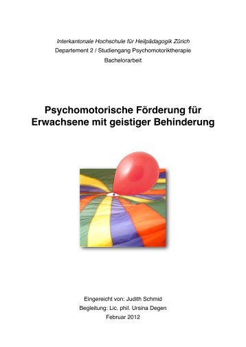 Psychomotorische Förderung für Erwachsene mit geistiger ... - BSCW