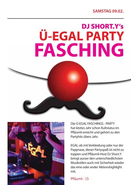 DAS »PFLÄUMLI« CLUB MAGAZIN