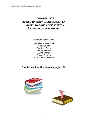 Literaturliste: Entwicklungsbereiche