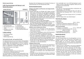 LED-Taschenlampe mit Sensor und Notlichtfunktion ...