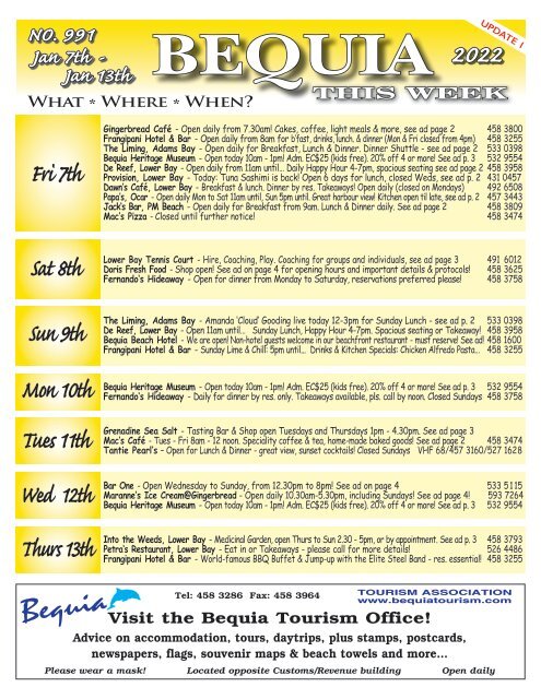 Bequia this Week - 7th January - 13th January 2022