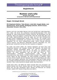 Begleittexte Romeo und Julia - Theatergastspiele Kempf GmbH