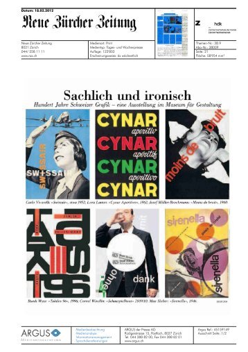 NZZ 18.2.2012 - Museum für Gestaltung