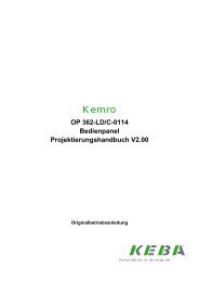 OP 362-LD/C-0114 Bedienpanel Projektierungshandbuch ... - Keba