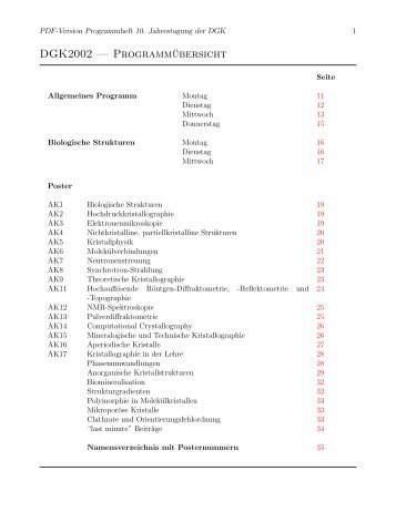 Tagungsprogramm - Institut für Geowissenschaften - Christian ...