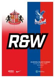 Red & White Issue 06 - SAFC Ladies vs Crystal Palace Women