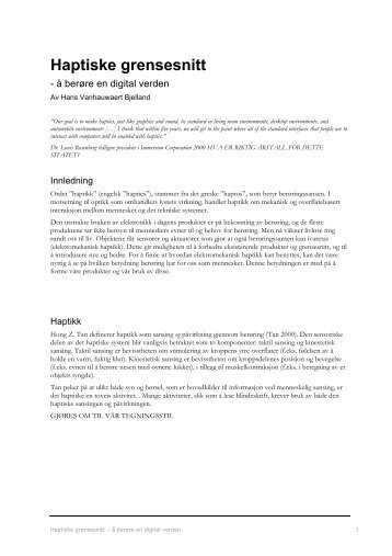 Haptiske grensesnitt - NTNU